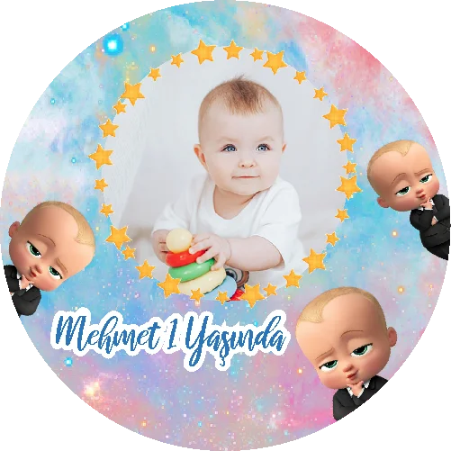 Patron Bebek Temalı yuvarlak Açacak Magneti